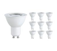 SEBSON Ampoule GU10 LED 3000K Blanc Chaud 2,5W 450lm Efficacité Énergétique A, Remplace 50W Halogène, Ampoule GU10 90°, Spot Encastré 230V ø50x53mm, Lot de 10