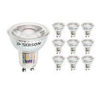 SEBSON Ampoule LED GU10 5W équivalent 50W - Lot de 10-380lm Blanc Chaud 3000K Non Dimmable - 36° Faisceaux Étroits - Ampoule LED Spot 230V