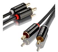 SEBSON Câble RCA Audio 10m - 2 RCA mâle à 2 RCA mâle, Câble Audio AUX pour Systèmes Stéréo, Amplificateurs, Enceintes, Home Cinéma et Systèmes HiFi