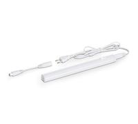 SEBSON Réglette LED sous Meuble Cuisine 30cm avec Prise et Interrupteur, Blanc Neutre 4000K 5W 800lm, Barre LED 230V, Lampe de Cuisine 300x30x22mm