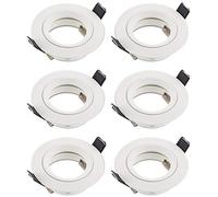 SEBSON Spot Encastrable avec Douille GU10 - Spot Plafond Trou de Montage ø65mm (min. 60mm, max. 70mm) - Plafonnier Encastré Ø80x24mm - Lot de 6