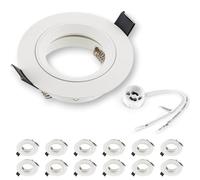 SEBSON Spot Encastrable avec Douille GU10 | Spot Plafond Trou de Montage ø65mm (min, 60mm, max, 70mm), Plafonnier Encastré Ø80x24mm, Lot de 12