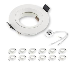 SEBSON Spot Encastrable avec Douille GU10 - Spot Plafond Trou de Montage ø65mm (min. 60mm, max. 70mm) - Plafonnier Encastré Ø80x24mm - Lot de 12