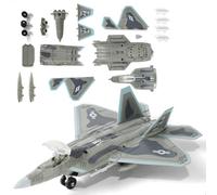 SEBUNAS 1:72 Échelle F-22 Raptor Fighter Jet Kit de Construction Rapide en Plastique Militaire F22 Jouet Avion Assemblage Modèle d'avion avec Support Cadeau pour Enfants (22 pièces)