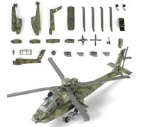 SEBUNAS AH-64 Apache - Kit de modélisation d'hélicoptère à l'échelle 1:72 - Kit de construction rapide - Jouet en plastique à assembler - Modèle d'hélicoptère militaire (25 pièces)