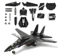 SEBUNAS Kit d'avion de chasse F-14 Tomcat 1:72, assemblage rapide (noir) en plastique, cadeau pour adultes (36 pièces)