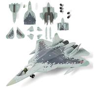 SEBUNAS Kit de Maquette d'avion de Chasse SU-57 à l'échelle 1:72, en Plastique, avec Support, à Collectionner ou à Offrir en Cadeau pour Adultes et Enfants (39 pièces)