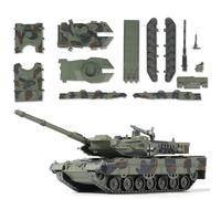 SEBUNAS Leopard 2A7 1:72 Maquette Char Militaire Jouet Assemblage Rapide | sans colle, pré-peint, 13 pièces pré-découpées, tourelle pivotante, 18,5x13,5x5 cm, déco bureau, pour garçons, hommes
