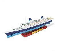 SEBUNAS Maquette de Bateau de croisière SS Norway au 1/1250, modèle Classique en Alliage métallique moulé sous Pression, légendaire paquebot norvégien, avec Socle en Bois, pour Collection ou Cadeau.