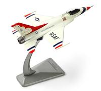 SEBUNAS Modèle d'avion de combat F-16C Faucon de combat à l'échelle 1/100 - Modèle d'avion de démonstration de l'US Air Force (Thunderbirds) - Avion militaire miniature en métal moulé sous pression