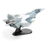 SEBUNAS Sukhoi Su-57 Échelle 1/100 Modèle d'avion de chasse multifonction de cinquième génération Russie fiable furtif en métal moulé sous pression pour collection adulte ou cadeau (camouflage éclaté)