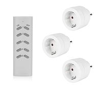 SEC 24 Prises télécommandées avec télécommande, 3680 W, programmable, 3 prises avec 1 télécommande, pour décorations de Noël et appareils ménagers, blanc