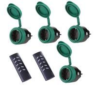 SEC 24 Set de prises télécommandées extérieures, prises programmables avec télécommande, prises de courant commutables, protection contre les projections d'eau