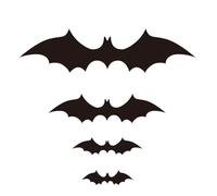 Secal de chauve-souris - Autocollant 3D Style Nature Halloween, Decal mural 55pcs