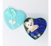 SECALIFE Cadeaux de Fleurs de Roses Bleues pour Femmes, Roses Faites à la Main dans Une boîte en Forme de cœur, 3 pièces de Roses avec Je t'aime pour Elle, Saint-Valentin, fête des mères, Mariage, No