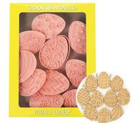 SECALIFE Lot de 10 emporte-pièces de Pâques 3D en forme d'œuf de Pâques en plastique pour la pâtisserie de Pâques, C