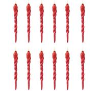 SECALIFE Lot de 12 boules gouttes de Noël rouges à paillettes - 13 cm - Ornements de sapin de Noël - Finition pailletée - Design torsadé