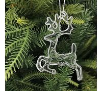 SECALIFE Lot de 12 décorations de Noël à suspendre en forme de stalactites en acrylique - Décorations de Noël à suspendre pour sapin de Noël, élan de Noël