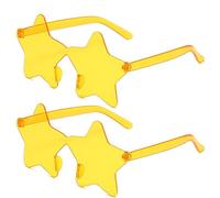 SECALIFE Lot de 2 paires de lunettes de soleil surdimensionnées en forme d'étoile multicolores sans monture pour femme, violet, jaune, Taille unique