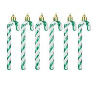 SECALIFE Lot de 6 boules de Noël à suspendre pour sapin de Noël - 13 cm - Vert + blanc