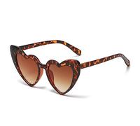 SECALIFE Lunettes de fête en forme de cœur, lunettes de soleil multicolores en forme de cœur, lunettes une pièce en forme de cœur pour femme, fête d'été, marron, Taille unique
