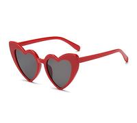 SECALIFE Lunettes de fête en forme de cœur, lunettes de soleil multicolores en forme de cœur, lunettes une pièce en forme de cœur pour femme, fête d'été, Rouge, Taille unique