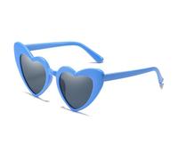 SECALIFE Lunettes de soleil en forme de cœur, œil de chat, bleues, rétro, pour femme, fête d'été