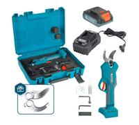Sécateur à batterie KS CPS20V-32 Case avec lames en acier robuste et 3 options d’ouverture - batterie et chargeur inclus