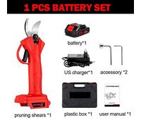 Sécateur, Brushless 1000W 4Gears électrique sans fil sécateur sécateur 9000mAh batterie efficace arbre fruitier 18v batterie, Coupe de précision(1 Battery US Plug)