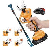 Sécateur D’élagage électrique Ciseau De Jardin Léger,sécateur Professionnel sans Fil 2/3 Alimenté par Batterie,sécateur De Jardinage Télescopique à Long Manche, 2 Battery, 1 Blade