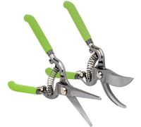 WORKPRO Sécateur de Jardin et Sécateur à Fleurs 2 Pièces, Lame Tranchante, Ciseaux de Jardin Coupe Rapide pour Branche, Fleur, Broussailles