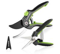 WORKPRO Jeu de Sécateur de Jardin Professionnel 2 Pièces (210mm/160mm), Sécateurs et Ciseaux de Jardinage, Plage de CoupeØ19mm/5mm, Secateur Fleurs pour Branche, Fleur et Fruits, Broussailles