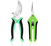 Secateur de Jardin, Sécateur Ciseaux de Jardin,Ciseaux de Jardin,Sécateur à Branches,Ciseaux pour Fleuriste,2PC Ciseaux de Jardin Multifonctionnels pour Couper Fleurs Arbres Fruitiers Ergonomique