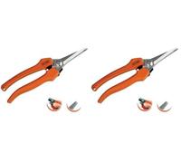 Sécateur de récolte - Modèle 1261B - Lames droites - Coupe bypass pour travaux de précision - Poignées ergonomiques en fibre - Outil de récolte - Sécateur à une main - Altuna (Lot de 2)