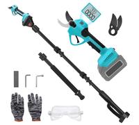 Sécateur Électrique 2-en-1 avec Perche Télescopique 4x0.5m - Réglable 1m/1.5m/2m, Coupe 43mm Secateur Electrique Sans Fil Compatible avec Makita 18V, SK7 Lame, Moteur Sans Balais (Sans Batterie)
