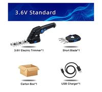Sécateur électrique 2 en 1 taille-haie électrique sans fil 3.6V USB tondeuse à gazon Rechargeable désherbage cisaillement outils de jardin par(PTET1053)