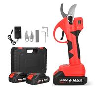 Sécateur électrique, 30 mm Secateur a Batterie, Professionne Secateur Electrique Sans Fil avec 2 x 2000 mAh, écran LCD, Moteur Brushless, SK7 Lame Secateur de Jardin pour arbres, arbres fruitiers