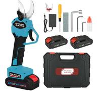 Sécateur Électrique 40 mm Nexalite, 2 Batteries 3000 mAh, Lame SK5 (Bleu) | Coupe nette 40 mm, acier SK5 antirouille, verrouillage sécurisé, jardinage sans fil