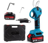 Secateur Electrique Avec 2 Batterie, Sécateur Électrique Sans Fil Professionnel 21V, Sécateur Rechargeable Chargeur De Prise De L'