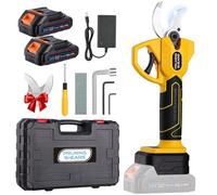 Secateur Electrique avec Batterie 24V - Sécateur à Batterie Ouverture Réglable 10-30mm, Sécateur électrique avec 2000mAh*2, coupe branche electrique pour Vigne, Olivier, Arbre Fruitier