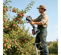 Sécateur électrique, avec capacité de coupe de 45 mm et perche d'extension, alimenté par batterie, for la taille des arbres et le jardinage