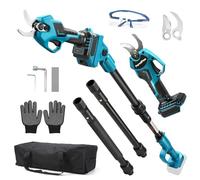 Sécateur Électrique Avec Perche, 2-in-1 Secateur Electrique Sans Fil Télescopique Compatible avec Makita 18V Batteries, 2M Perche Télescopique, Portée Totale 4 m, pour Arbres & Fleurs (sans batterie)