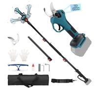 Sécateur Électrique Avec Perche Compatible avec Dewalt 20V, 2 in 1 Sécateur Télescopique Électrique 2,4M, 30mm Secateur Electrique avec Écran, pour la Taille, le Jardinage (Avec perche télescopique)