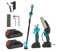 Sécateur Électrique avec Perche, Secateur Telescopique Electriques & Sécateur à Batterie & Tronconneuse a Batterie 2-en-1,25mm Secateur Electrique,6 Pouces Tronçonneuse Electrique, pour Jardin/Arbres