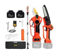 Sécateur électrique Cisaille électrique sans fil 25V 40mm avec prolongateur de portée 5 pouces tronçonneuse bonsaï coupe-branche(Shears Saw Pole)