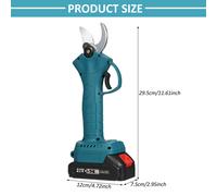Sécateur électrique portable sans fil 21 V avec étui de transport Batterie au lithium rechargeable 2000 mAh et chargeur Tondeuse de jardin alimentée par branche d'arbre, diamètre de coupe maximum de 3