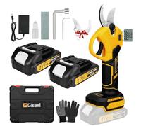 Secateur Electrique Professionnel, Gisam 40MM Secateur Electrique Sans Fil Elagueuse Electrique avec Batteries Rechargeables & LED Écran, Soutient le Réglage de L'ouverture (2 x 2Ah Batterie)