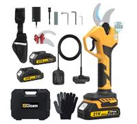 Secateur Electrique Professionnel, Gisam 60MM Secateur Electrique Sans Fil Elagueuse Electrique avec Batteries Rechargeables & LED Écran, Soutient le Réglage de L'ouverture (1-Avec 2 x 2Ah Batterie)