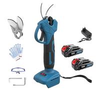 Sécateur électrique professionnel sans fil de rechange pour Makita - Avec 2 batteries de 3,0 Ah - Diamètre de coupe maximum : 30 mm - Branches de sécateur sans fil pour tailler le jardin