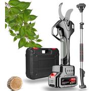 Sécateur Électrique Professionnel Sans Fil, Outil De Taille À Batterie Lithium Avec Perche Télescopique 2,1 M, Écran LCD, Livré Avec 2 Batteries Rechargeables